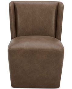 a brown leather chair on a white background