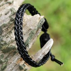 Braided leather wristband bracelet, 'Fun Times in Black' - Black Leather Braided Bracelet with Silver from Thailand (image 2b) Black Adjustable Cord Bracelet For Festivals, Black Adjustable Cord Bracelet For Festival, Black Adjustable Cord Bracelets For Festival, Casual Black Braided Bracelets For Festival, Casual Black Braided Bracelet For Festivals, Black Braided Casual Friendship Bracelets, Black Leather Bracelet With Adjustable Cord As Gift, Adjustable Black Band Bracelet For Festivals, Handmade Black Braided Friendship Bracelets