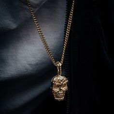 Solid 10 carat gold Measurement: Width 3.7mm 0.8mm gauge Made in USA Wallet Chains, Gold Skull, Skull Pendant, Ring Pendant Necklace, Gold Collection, Accessories Rings, Link Necklace, Chain Pendants, 10k Gold