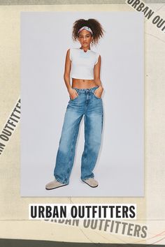 New favorite BDG jean in a classic, rigid denim. Cut in a slouchy relaxed fit with a low-rise that sits comfortably at the hip. Relaxed fit throughout with a loose fit silhouette that tapers ever so slightly toward the puddled hem. Urban Outfitters exclusive. Features BDG Bella baggy jean Slouchy loose fit jeans Crafted with rigid BDG denim Low-rise waist that sits at the hip Slightly tapered silhouette Full puddled length 5-pocket styling Zip fly and button closure UO exclusive Content + Care 100% Cotton Machine wash inside out This item has been overdyed and may transfer dye. We recommend that you wash this item inside out separately a few times before wearing. Imported Size + Fit Slouchy low rise Relaxed leg Full length Model in Black is 5’10" and wearing size 27 For a baggier fit, you Baggy Jean, Bdg Jeans, Jean Crafts, Loose Fit Jeans, Baggy Jeans, Baggy Fits, Vintage Denim, Fit Jeans, Low Rise