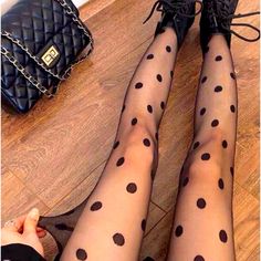 Pair Women's Polka Dot Sheer Black Black / One-Size Cheap Casual Black Hosiery, One Black One White Sock, Casual Black Stockings At Cheap Price, Long Black Cat Socks, Polka Dot Tulle Socks, Sheer Polka Dot Socks, Black Polka Dot Tights, Pokadot Leggings, Polka Dot Gloves