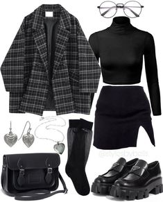 Look Grunge, Chique Outfit, Mode Grunge, Smink Inspiration, Pastel Outfit, Neue Outfits, Mode Kpop, Stil Inspiration, Looks Black