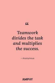 Teamwork divides the task and multiplies the success Team Quotes Teamwork, Collaboration Quotes, Teamwork Quotes For Work, Teamwork Quotes Motivational, Inspirational Teamwork Quotes, Team Work Motivation, Motivational Quotes For Workplace, Opportunity Quotes, Workplace Quotes