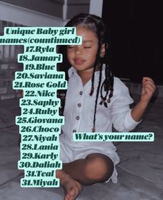 Black Baby Girl Names, S Girl Names, Black Names, Funny Contact Names, Unique Baby Girl Names, Black Baby Girl, Rare Names