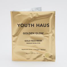 A Gold Hydrating Face Mask Your Skin Deserves Gold has never felt so good. This mask is formulated with powerful ingredients like Collagen, Hyaluronic Acid, and the divine duo of Retinol and Bakuchiol for a burst of youthful radiance. Exude opulence as our Gold Face Mask restores your natural beauty and brings a bit of sparkle to your self-care routine. Workout Instructions 1. Apply mask to clean, dry under skin. Use our Rose Quartz Facial Roller to massage and get the most from our blend of glo Rose Quartz Facial Roller, Workout Instructions, Skin Gym, Led Facial Mask, Seal Face, Gold Face Mask, Gold Eye Mask, Aloe Vera Face Mask, Hydrating Face Mask