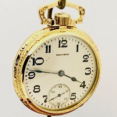 Antique South Bend pocket watch,size 16 ,19 jewels ,open face with clear display on the back showing watch movement,serial number 889151,adjusted for temperature and 4 positions, This is used as a salesman sample to show the buyers what the movement looks like,as you can see clearly,the watch is in excellent condition. . This watch has been serviced recently,as pocket watch service costs $150 these days,you are saving service cost for the first 2 years. These watches are 100 years old,we check t Timeless Self-winding Pocket Watch For Collectors, Timeless Collectible Watches With Skeleton Dial, Timeless Self-winding Pocket Watch With Round Dial, Formal Heirloom Pocket Watch, Heirloom Round Pocket Watch For Anniversary, Classic Collectible Self-winding Watches, Heirloom Round Chronometer Pocket Watch, Heirloom Pocket Watch With Chronometer, Heirloom Round Pocket Watch With Chronometer