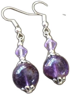 Lucky Seven, Dangle Silver Earrings, Purple Earrings, Earrings Crystal, Purple Crystals, Jewelry Women, Silver Earrings Dangle, Earrings Dangle, Boho Earrings