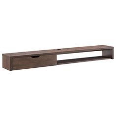 a wooden shelf with two drawers on it