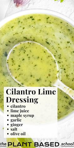 Cilantro lime dressing is one of our favorite green herb dressings because is quick and easy to make, and because it brightens up pretty much any meal. Vegan Mexican Salad Dressing, Vegan Salad Dressings Plant Based, Healthy Cilantro Lime Dressing, Vegan Sauces And Dressings, Healthy Dressings For Salads, Vegan Mexican Salad, Mexican Salad Dressing, Salad Dressings Recipes, Hazelnut Dressing