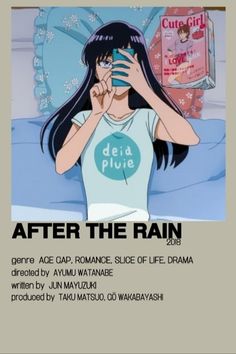 an anime poster with the caption after the rain, before age gap romance slice of life drama