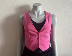 "Women's Vests Pink Vest Pink Women Waistcoat Romantic Classic  Fitted Small Size  Label size: S Measurements (lying flat): Length(back): 16\"/ 40.5 cm Pit to pit: 15.5\"/ 39.5 cm Waist: 13 3/4\"/ 35 cm Condition: great Vintage Condition N.B. Color may slightly differ from picture Please check measurements to insure a proper fit. Remember to allow yourself some extra room for movement. You can compare these with something from your closet that fits you well. Please convo me if you need additional measurements. SHIPPING * I ship worldwide via Priority mail  * I ship from Europe, so please allow 2 to 4 weeks for the package to arrive if you live overseas. * Europe 5 - 10 business days. 258 PRO" Pink Spring Vest For Workwear, Spring Workwear Pink Vest, Spring Workwear Stretch Vest, Pink Spring Vest For Work, Fitted Pink Vest Outerwear, Fitted Vest For Workwear In Spring, Fitted Vest For Spring Workwear, Pink Fitted Vest For Winter, Fitted Pink Vest For Fall