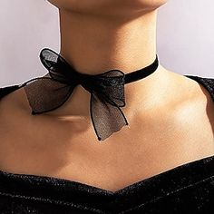 Black Lace Choker Necklace, Bow Choker, Black Lace Choker, Lace Choker Necklace, Velvet Choker Necklaces, Leather Choker Necklace, Cheap Necklaces, Black Choker Necklace, Womens Chokers