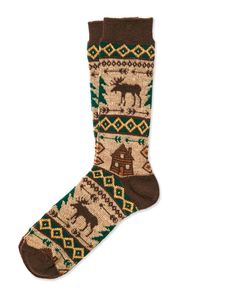 Cozy Cabin Moose Socks – Kiel James Patrick Casual Brown Socks For Outdoor, Casual Brown Outdoor Socks, Comfortable Winter Socks For Outdoor, Cozy Outdoor Socks For Fall, Cozy Winter Socks For Outdoor, Cozy Outdoor Socks For Winter, Cozy Winter Outdoor Socks, Winter Socks For Outdoor Activities, Comfortable Brown Socks For Outdoor