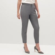 These women's light grey dress pants never met a season or shoe they didn’t like. Accessorize them with a tan lace-up, white sneaker or black heel. Our light grey dress pants will become a staple in your wardrobe. Make it a whole suit by pairing it with our women's jacket! Light Gray Dress Pants, Comfortable Dress Pants, Light Grey Blazer, Light Grey Dress, Grey Suit Jacket, Light Grey Suits, Tuxedo Women, Gray Dress Pants, Grey Dress Pants