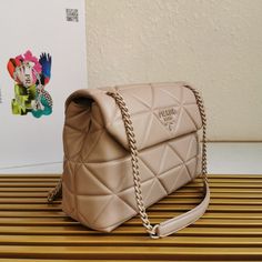 Size: 27cm*18.5cm*9cm It comes with Dust box, Care manual, Tag, and Paper bag. Prada Women, Prada Top, Supreme Bag, Girl Backpacks School, Prada Bags, Prada Handbags, Girl Backpacks, Metallic Paint, Nappa Leather