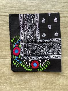 Mexican bandana Are you having a fiesta? Make sure to steal the show with this beautiful embroidered bandana. Wear it around your neck or hair. Perfect for those days at the beach. Each one is unique, if you want to see the ones in stock, please send us a message before placing your order 100% cotton. Size: 19 x 19 inches approx Care: cold water wash, hang to dry Hand embroidered in Mexico Please notice that the bandana is made in China, but all the embroidery is hand embroidered in Mexico by ta Casual Summer Festival Scarves, Bohemian Bandana For Beach In Summer, Summer Cotton Bandana Gift, Summer Cotton Patterned Bandana, Summer Cotton Bandana With Paisley Print, Multicolor Hippie Bandana, One Size, Multicolor Hippie Bandana, Hippie Multicolor Bandana One Size, Bohemian Bandana Print Scarves For Beach