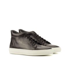 Donny Patina high top sneakers - Premium Men Casual Shoes from Que Shebley - Shop now at Que Shebley The Fine Print, Fine Print, Trainer Sneakers, Classic Sneakers, Black Box, Mens Casual Shoes, Natural Color, High Top, Calf Leather