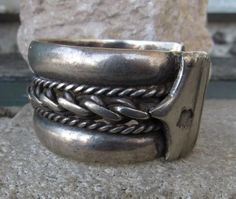 Large Heavy Vintage Sterling Silver Cuff Bracelet | eBay Vintage Sterling Silver Jewelry, Sterling Silver Cuff Bracelet, Sterling Silver Cuff, One Inch, Silver Cuff Bracelet, Bracelets And Charms, Silver Cuff, Vintage Watches, Vintage Sterling Silver