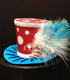 Dr Suess Inspired Mini Top Hat for Dress Up by daisyleedesign First Birthday Hats, Hat Base, Dr Suess, Steampunk Costume, Birthday Hat, Party Hat