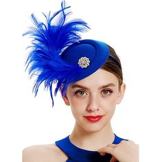 PRICES MAY VARY. Material: Tea Party Fascinator Hat Is Made Of Polyester, Feathers, Rhinestones And Hair Clip, Comfortable And Durable. One Size: Royal Blue Kentucky Derby Fascinator Hat With A Hair Clip And Gently Bendable Headband, One Size Fits Most Women, A Great Gift For Ladies, Girlfriends And Mothers. Easy To Wear: Royal Blue Pillbox Hat With Detachable Metal Hair Clip And Headband, Easily And Firmly Wear. Classic Pillbox Hat Base, Kentucky Hat Fits For Different Hairstyles. Design Featur Kentucky Derby Party Hats, Women Tea Party, Royal Blue Fascinator, Green Fascinator, Metal Hair Clip, Kentucky Derby Fascinator, Hairstyles Design, Blue Fascinator, Derby Fascinator