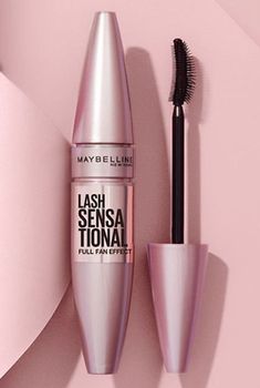 Lash Sensational Waterproof Mascara by Maybelline. Achieve lash volume using a waterproof mascara with an exclusive fanning brush with 10 layers of bristles. Lash Sensational Mascara Waterproof, Skyhigh Mascara, Mascara Recommendations, Bur Basket, Lash Sensational Mascara, Best Mascaras, Pink Mascara, Maybelline Mascara, Lash Sensational