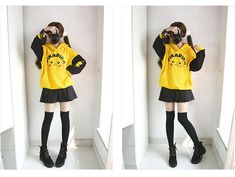 Pikachu Hoodie, Girl Hoodie, Cute Pikachu, Fleece Dress, Coat Outfits, Hoodie Girl, Anime Outfits, Sweater Coats, Plus Size T Shirts