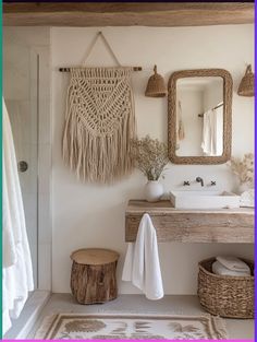 ✨ Boho Bathroom Magic: 15 Neutral Ideas You’ll Love! 💫 When you think about bathrooms, you might envision sleek, minimalistic, or purely functional spaces. But what if your bathroom could be more? Enter the world of neutral boho eclectic—a marriage of earthy tones, organic textures, and a sprinkle of wanderlust vibes. The bathroom becomes a Boho Bathroom Fixtures, Boohoo Bathroom, Boho Master Bath, Small Boho Bathroom, Ways To Change Your Look, Bathroom Ideas Boho, Hygge Bathroom, Boho Bathrooms, Bnb Ideas