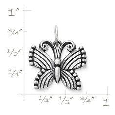 Festival Butterfly Charm - James Avery Silver Butterfly Charm Jewelry, Silver Spiritual Jewelry With Butterfly Charm, White Metal Jewelry With Butterfly Charm, Vintage Silver Jewelry With Butterfly Charm, White Butterfly-shaped Earrings With Butterfly Charm, James Avery, Butterfly Charm, Folk Art, Charm Bracelet