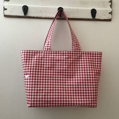 "If you wish, please join me on instagram @bethsmarketbags for coupons, updates and just good ol' eye candy! **I wish good health for everyone during this trying time! Please know that I will sanitize each item before shipment.** The base of this tote bag is 13 1/2\" X 6\"(measures about 19.5 inches across the top of the bag). The height is 11\". Handles are 22\" long end to end. 8x6 inch interior pocket with label reading \"Beth's Market Bags.\" Fully lined with coordinating oilcloth . Do not b Plaid Tote Bag For Daily Use, Plaid Rectangular Shoulder Bag For Shopping, Trendy Rectangular Bag For Picnic, Trendy Rectangular Bags For Picnic, Trendy Rectangular Bag For Picnics, Trendy Rectangular Picnic Bag, Plaid Cotton Bags For Daily Use, Plaid Cotton Bag For Daily Use, Trendy Rectangular Shoulder Bag For Picnic