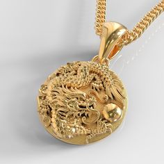 ★ Dragon Pendant ★ Handcrafted Dragon pendant/necklace (with a flat back) for Men and Women. * Materials/Finishes ➤ Silver 925 ➤ 24K Gold Plated over Silver 925 ➤ 14K Rose Gold Plated over Silver 925 * Dimensions ➤ ~ 3.1 x 2.7 x 0.6 cm (~ 1.2 x 1.1 x 0.2 inches)/Bail: Suitable for up to 4.5 mm (~ 0.18 inches) Chain * Weight: ~ 18 grams (in Silver 925) ----------------------------------------------------------------------------- IMPORTANT NOTES: --------------------------------------------------- Jewel Design, Gold Dragon, Gold Medallion, Dragon Necklace, Necklace Men, Dragon Pendant, Gold Necklace Designs, Chinese Dragon, Necklace Designs