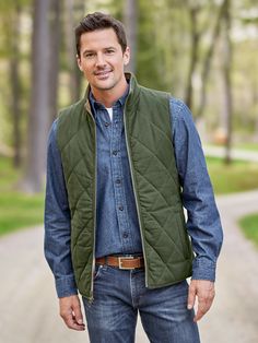 Our Must-Have Quilted Flannel Vest Reverses for Twice the Wear Winter Cotton Vest For Cold Weather, Cotton Vest For Cold Weather/winter, Outdoor Fall Vest With Fleece Lining, Winter Cotton Vest Outerwear, Cotton Vest Outerwear For Cold Weather, Cotton Vest Outerwear For Outdoor, Cotton Vest With Pockets For Fall, Cotton Vest For Outdoor Wear, Fall Cotton Vest With Pockets