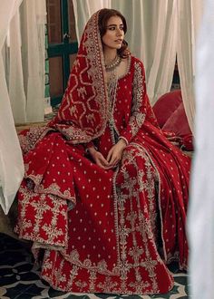 Red Bridal Lehenga, Zara Shahjahan, Pakistani Traditional, Lehenga Red, Pakistani Designer Clothes, Bridal Dresses Pakistan, Bridal Lehenga Red, Pakistani Wedding Outfits