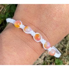 Orange & White Bead Macram Adjustable Anklet/Bracelet Osfm Features: *Artisan Handcrafted By Me *White Cord *Orange, Yellow And Red Swirl Plastic Beads *Adjustable To Allow Easy On/Off *No Tying Necessary Condition: New Size: One Size Fits Most, This Is A Little Larger So Would Make A Great Anklet As Well. Check Out My Other Artisan Jewelry And More! White Braided Bracelet With Adjustable Cord, White Beaded Bracelets With Adjustable Cord, White Beaded Bracelets With Adjustable Cord For Friendship, White Beaded Bracelets With Adjustable Length For Summer, White Beaded Bracelet With Adjustable Cord For Friendship, White Macrame Beaded Bracelets For Friendship, White Macrame Beaded Friendship Bracelets, White Friendship Bracelets With Round Beads And Adjustable Cord, Casual White Braided Bracelets With Adjustable Length