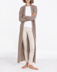 Women's Fine Cashmere Full Length Duster Women's Ponchos & Wraps, Long Cashmere Cardigan, Plus Size Jumpers, Cashmere Outfits, Ladies Poncho, Casual Wear Women, Knit Men, Womens Cashmere, Lightweight Cardigan