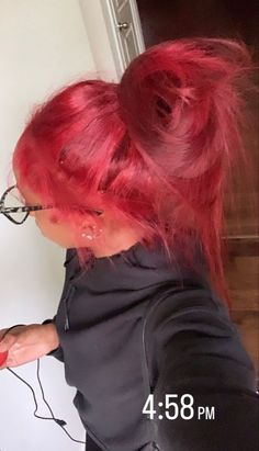 Natural Hairstyles Red Hair, Red N Pink Hair, Fall Hair Dye For Black Women, Pretty Colored Hair, Pink And Ginger Hair Black Women, Partly Dyed Hair Ideas, Cute Hair Dye Colors, Red Dye Hair Ideas, Red Hair On Black Women Natural