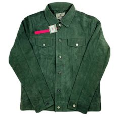 Measurements: Armpit to Armpit is 20 in  Length is 25 in  Sleeve Length is 25 in  Pine green  M  Suede Leather Pine Green, Green Suede, School Outfits, Forest Green, Suede Leather, Vest Jacket, Military Jacket, Autumn Fashion, Forest