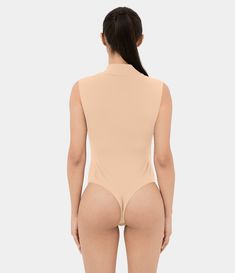 Women's Stand Collar Sleeveless Plain Casual Bodysuit. Machine wash cold. Do not dry clean. Do not iron. Do not bleach. Wash with like colors. Turn garment inside out. Casual Bodysuit, Almond Cream, Bleach Wash, Woman Standing, Stand Collar, Inside Out, Almond, Bleach, Dry Clean