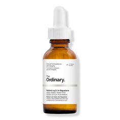 Retinol 0.5% in Squalane Serum - RETINOL 0.5% IN SQUALANE 1OZBenefitsTargets signs of agingImproves skin's elasticity, texture, and radianceFormulated WithoutAlcoholGlutenNutsSiliconeParabensSulfates - Retinol 0.5% in Squalane Serum The Ordinary Ascorbyl Tetraisopalmitate, The Ordinary Retinol, Retinoic Acid, Vitamin F, Mandelic Acid, Moroccan Argan Oil, Skin Care Treatments, Skin Care Moisturizer, Face Moisturizer