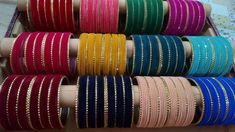 32 bangles set.  Velvet bangles with golden bangles, bridal  bangles,  Velvet bangles mix with golden bangles.  Size available 2.4 2.6 2.8 2.10 2.12 Velvet Bangles, Golden Bangles, Bangles Bridal, Wedding Bangles, Metal Bangles, Bridal Bangles, Paper Cover, Bangle Set, Really Cool Stuff