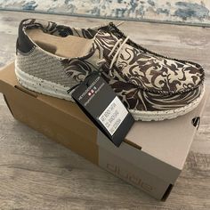 Nwt And Box Hey Dude Wendy Tartan Ranch Sand Exclusive From Buckle. Size 9 Aztec Hey Dudes, Hey Dudes Women, Western Hey Dudes, Hey Dude Shoes, Hey Dudes, Jungle Print, Hey Dude, White Slip, Recycled Leather