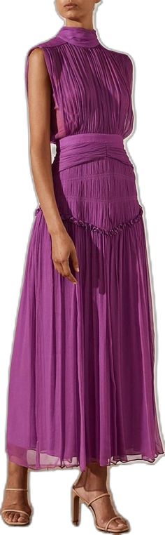 Remarkable Moment High Neck Maxi Dress | Jewelclues | #color_purple High Neck Maxi Dress, Dress Stand, A Day To Remember, Light Photography, Dress Sleeveless, Purple Dress, Swing Dress, Stand Collar, Bodice