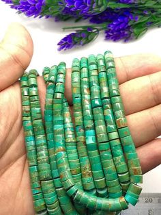 Hi THIS IS WAQAR HASSAN FROM BANGKOK THAILAND I HAVE WHOLESALE AND RETAIL SHOP IN BANGKOK THAILAND BY THE NAME OF LAPIS LAZULI CO.,LTD WHATSAPP +66922260602FB : LAPISLAZULIHASSANBeautiful Natural Green kingman Turquoise Heishi Celebration necklace Stone Name - 100% Natural Turquoise Size Small         4-7 mm QUALITY: AAA GradeCountry/Region Of Manufacture: Arizona USANatural : 100% NATURALColor : DARK green   (100% NATURAL)100% Genuine & NaturalMeasurements are close to approximationsCustom Green Southwestern Jewelry With Spacer Beads, Southwestern Green Turquoise Gemstone Necklace, Southwestern Green Jewelry With Spacer Beads, Green Round Turquoise Necklace With Spiritual Style, Southwestern Style Green Jewelry With Spacer Beads, Green Round Turquoise Necklace In Spiritual Style, Spiritual Round Green Turquoise Necklace, Spiritual Green Round Turquoise Necklace, Southwestern Green Turquoise Necklace With Gemstone Beads