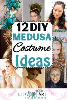 Enjoy making your DIY Medusa costume following this super amazing list of ideas. We’ll provide you with endless creative options and make you look like the most famous Grogoan sister but with a head made of fake snakes. How To Make Medusa Hair, How To Make A Medusa Headpiece, Toxic Waste Costume, Medusa Wig Diy, Medusa Dress Costume, Easy Medusa Costume, Easy Medusa Makeup, Madussa Costumes