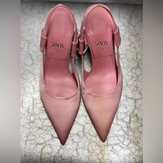 Pink Zara High Heels Zara High Heels, Satin High Heels, Pointy Shoes, Pointy Heels, Zara Heels, Shoes Outfit Fashion, Shoes Outfit, Closet Organizer, Shoes Color