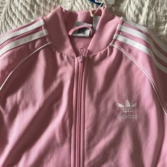 Super Cute Light Pink Adidas Zip Up Track Jacket. Size M (10-12) Nwt Pink Adidas Hoodie, Pink Adidas Jacket, Pink Sporty Long Sleeve Outerwear, Adidas Long Sleeve Track Jacket For Spring, Adidas Long Sleeve Spring Track Jacket, Trendy Pink Fall Track Jacket, Pink Hooded Track Jacket For Spring, Pink Fitted Track Jacket For Fall, Cute Pink Outerwear For Streetwear