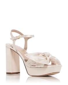 kate spade new york Women's Lucie Bow Platform Sandals Elegant Cream Sandals For Evening, Elegant Cream Evening Sandals, Elegant Cream Sandals With Padded Heel, Elegant Cream Sandals With Round Toe, Elegant Cream Sandals With Wrapped Heel, Elegant Cream Closed Toe Sandals, Cream Round Toe Sandals For Evening, Feminine Open Toe Cream Sandals, Feminine Cream Ankle Strap Sandals