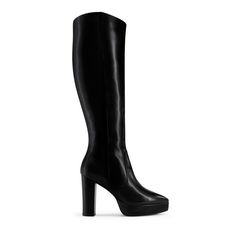 Elevate your style with the Marlowe platform boot in Black Leather, a bold and versatile choice for the modern fashionista. The 100mm chunky heel, paired with a 20mm platform (approx. 3. 0"), makes these boots a major day-to-night player, inviting you to dance all night in unparalleled comfort and style. Marlowe prioritizes both durability and refinement with a leather top and a synthetic lining and sole. These boots are more than simply footwear; they're a stylish statement that attracts attent Stocking Fillers For Him, Dance All Night, Stocking Fillers For Her, Forever Jewelry, Jewelry Ring Box, Leather Work, Dress Evening, Platform Boots, Chunky Heel