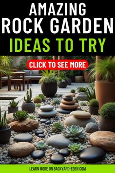 the cover of amazing rock garden ideas to try