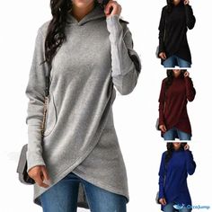 Orcajump - Long Sleeve Hooded Sweater Top with Zipper Top With Zipper, Hooded Sweater, Sweater Top, Zipper, Long Sleeve, Clothes