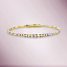 Elegant Yellow Gold Cuff Bracelet With Diamond Accents, Elegant Round Cuff Bracelet With Diamond Accents, Elegant Bangle Cuff Bracelet With Brilliant Cut, Elegant Cuff Bracelet With Brilliant Cut, Elegant Brilliant Cut Cuff Bracelet, Elegant Bangle With Vvs Clarity For Everyday Luxury, Elegant Vvs Clarity Diamond Bangle Bracelet, Classic Bangles, Diamond Bangles